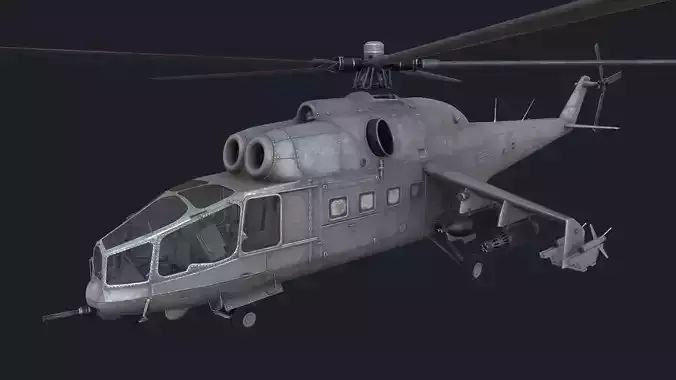 Mi-24a Low-poly 3D model