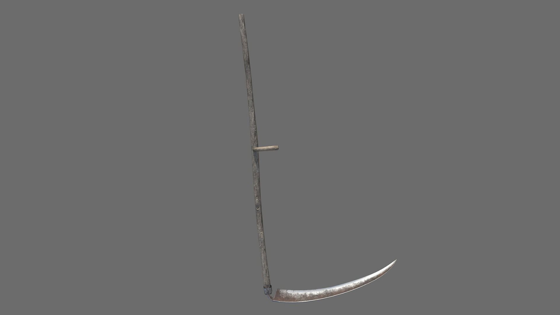Scythe Low-poly 3D model_3