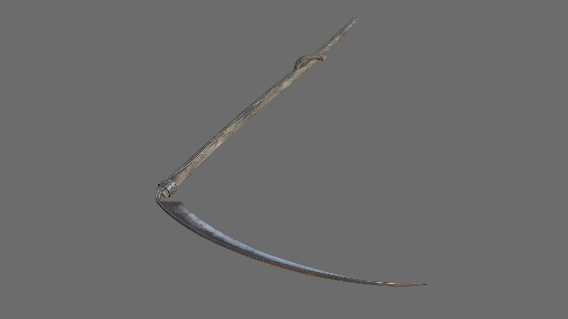 Scythe Low-poly 3D model_4
