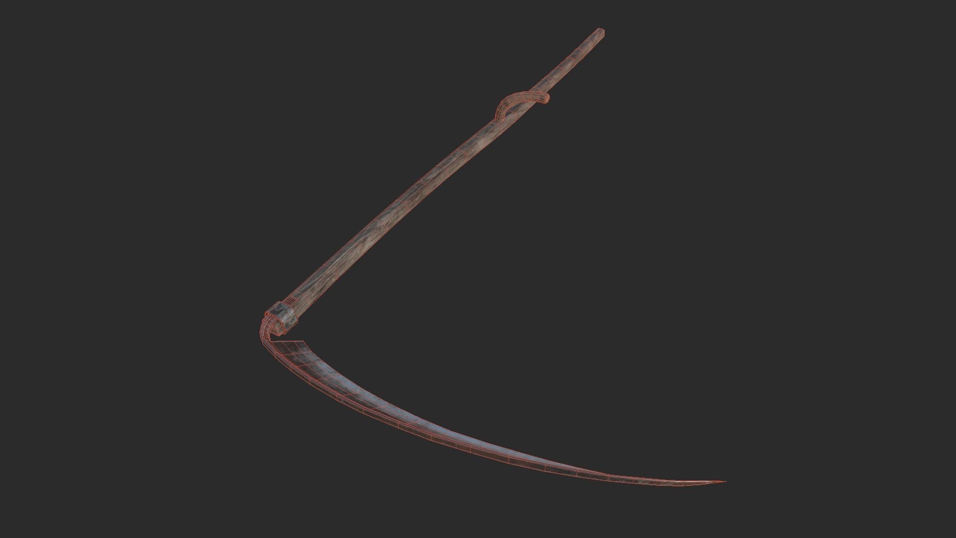 Scythe Low-poly 3D model_5