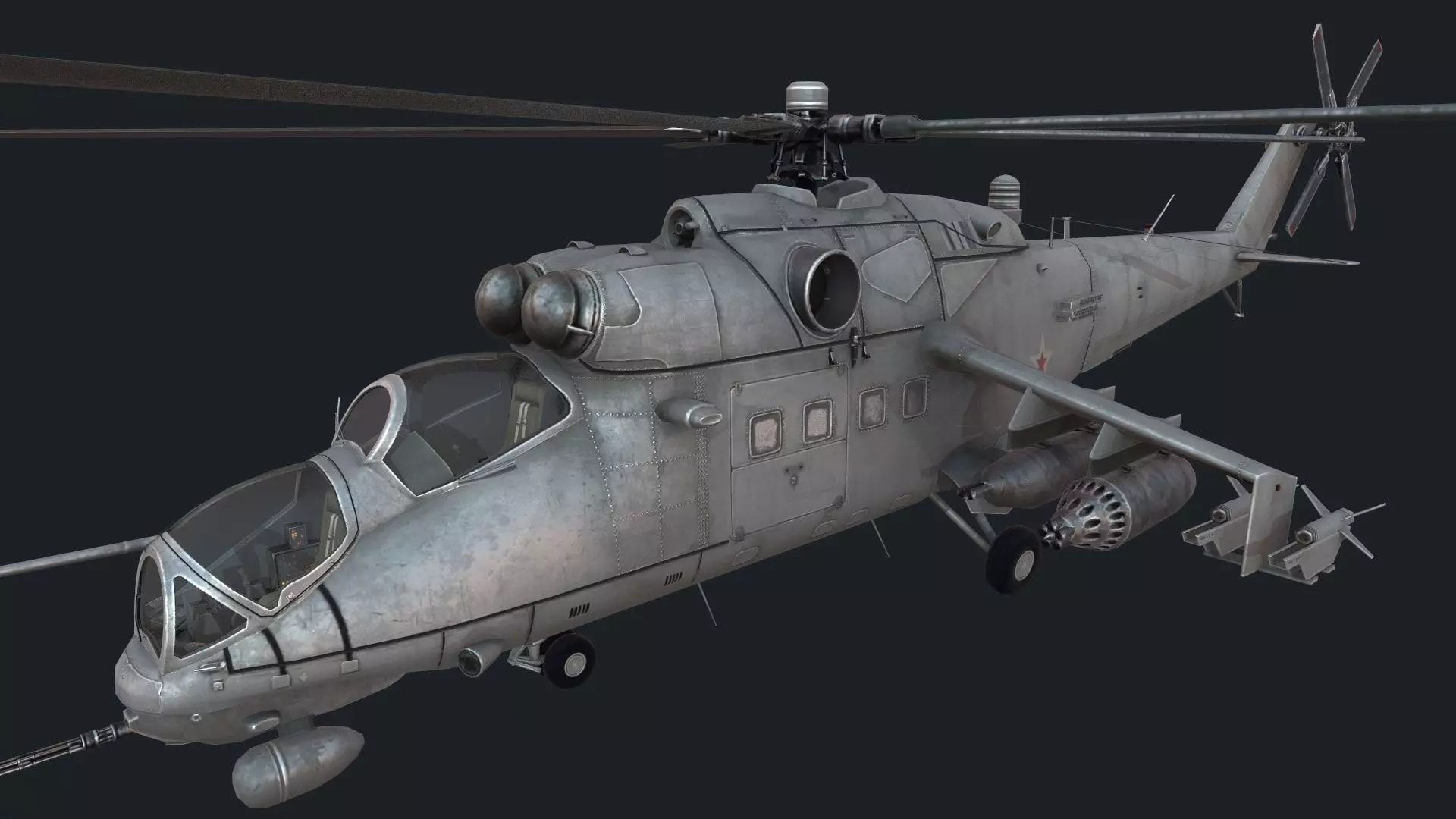 Mi-35m Low-poly 3D model