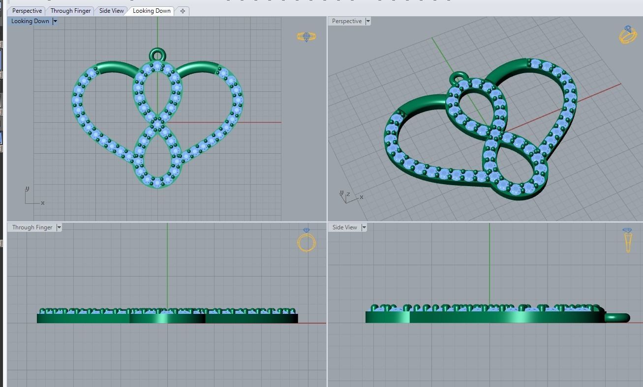 heart pendant 3D print model_3