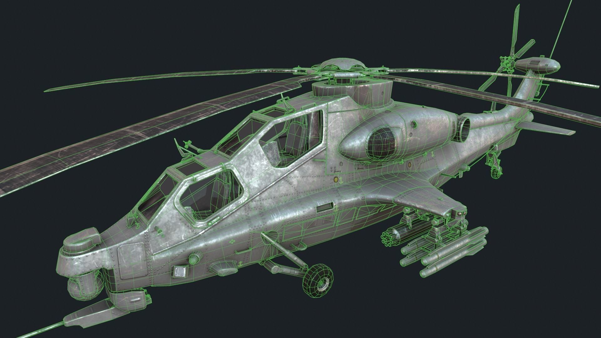 Military helicopter pack Low-poly 3D model_11