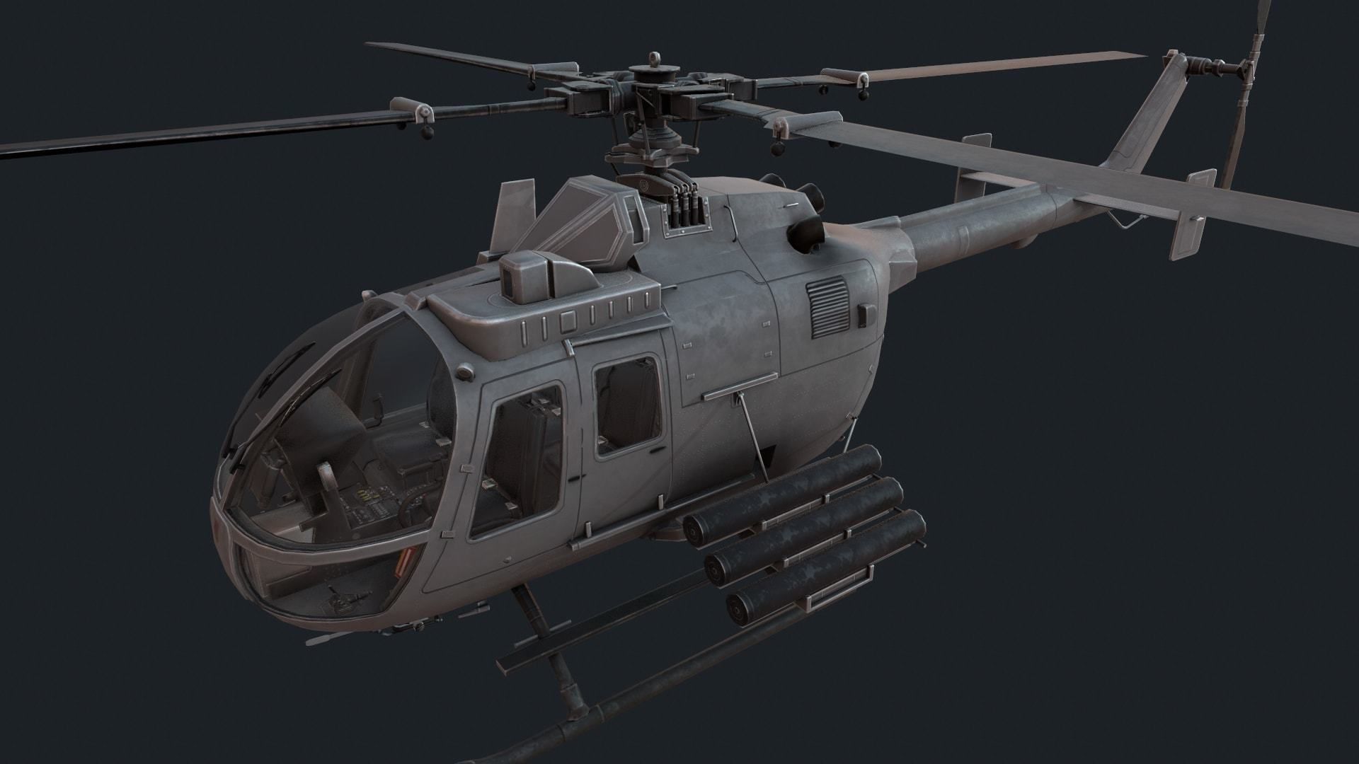 Military helicopter pack Low-poly 3D model_4