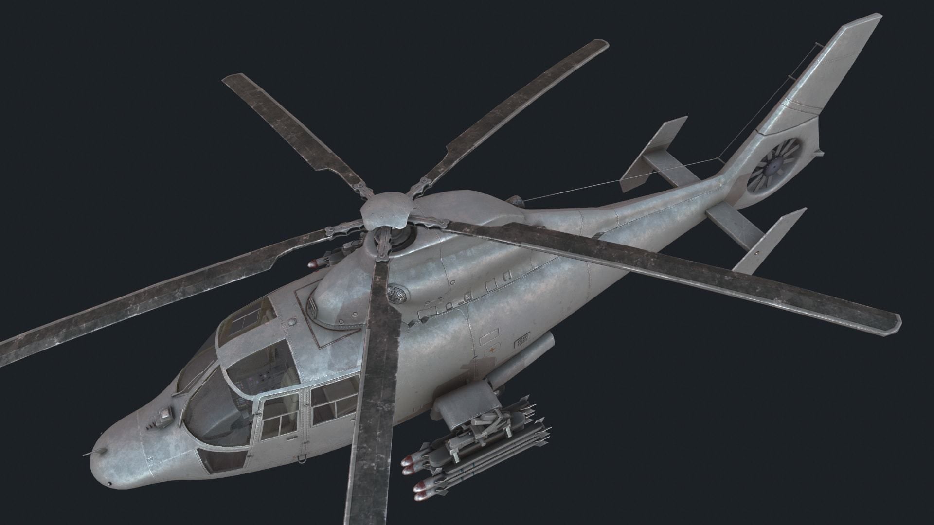 Military helicopter pack Low-poly 3D model_16
