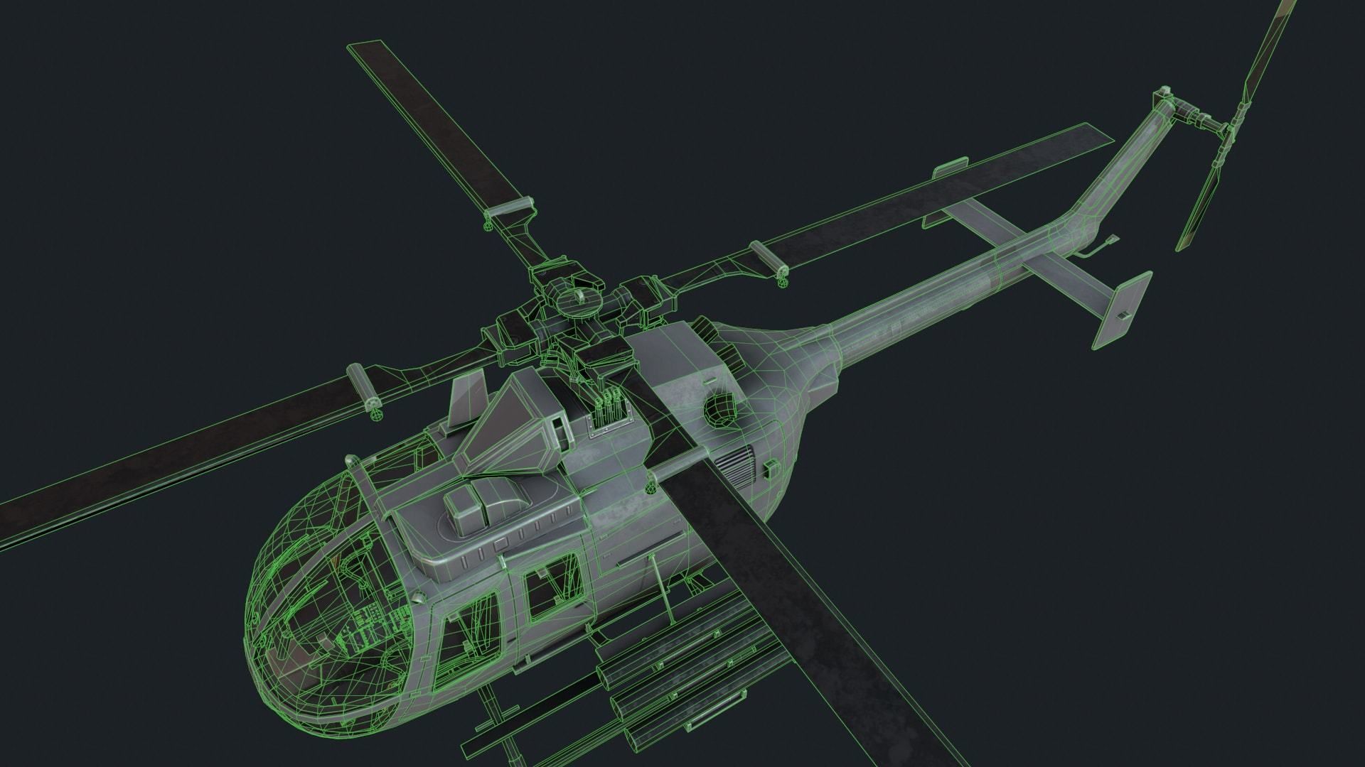 Military helicopter pack Low-poly 3D model_34