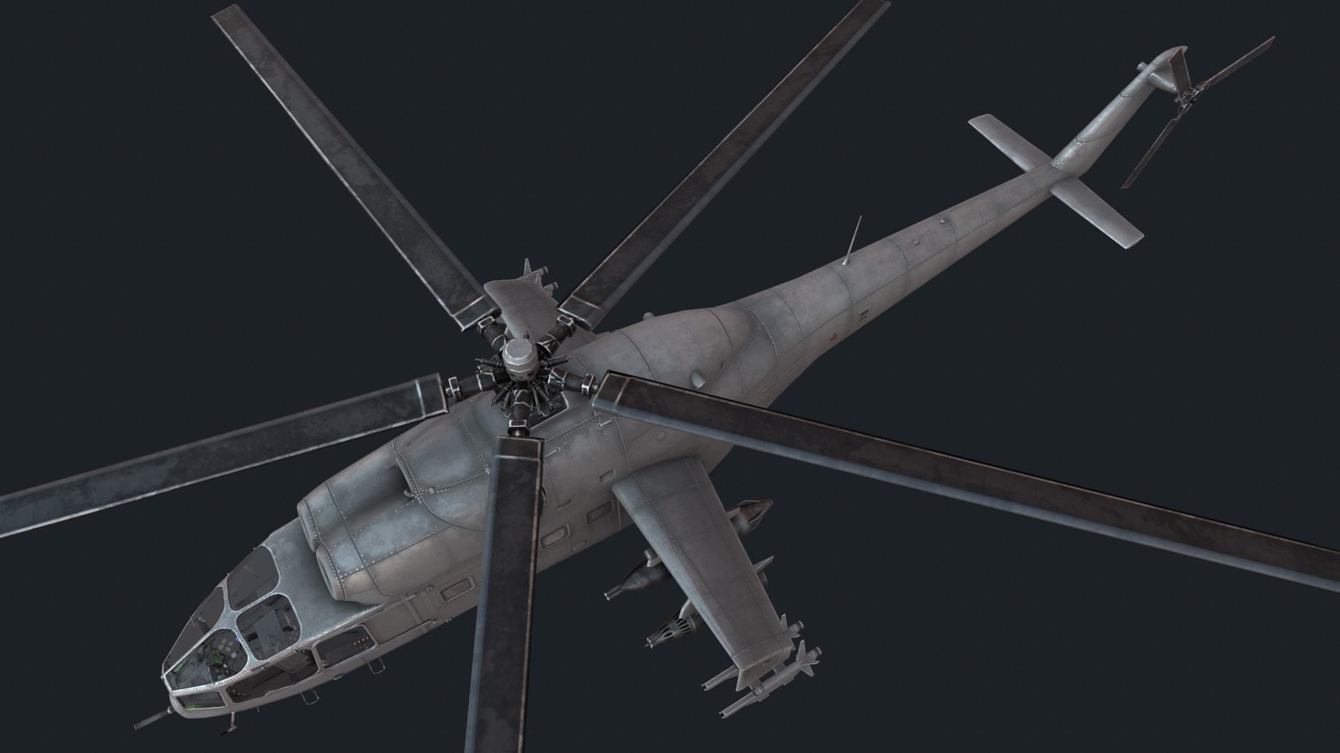 Military helicopter pack Low-poly 3D model_38