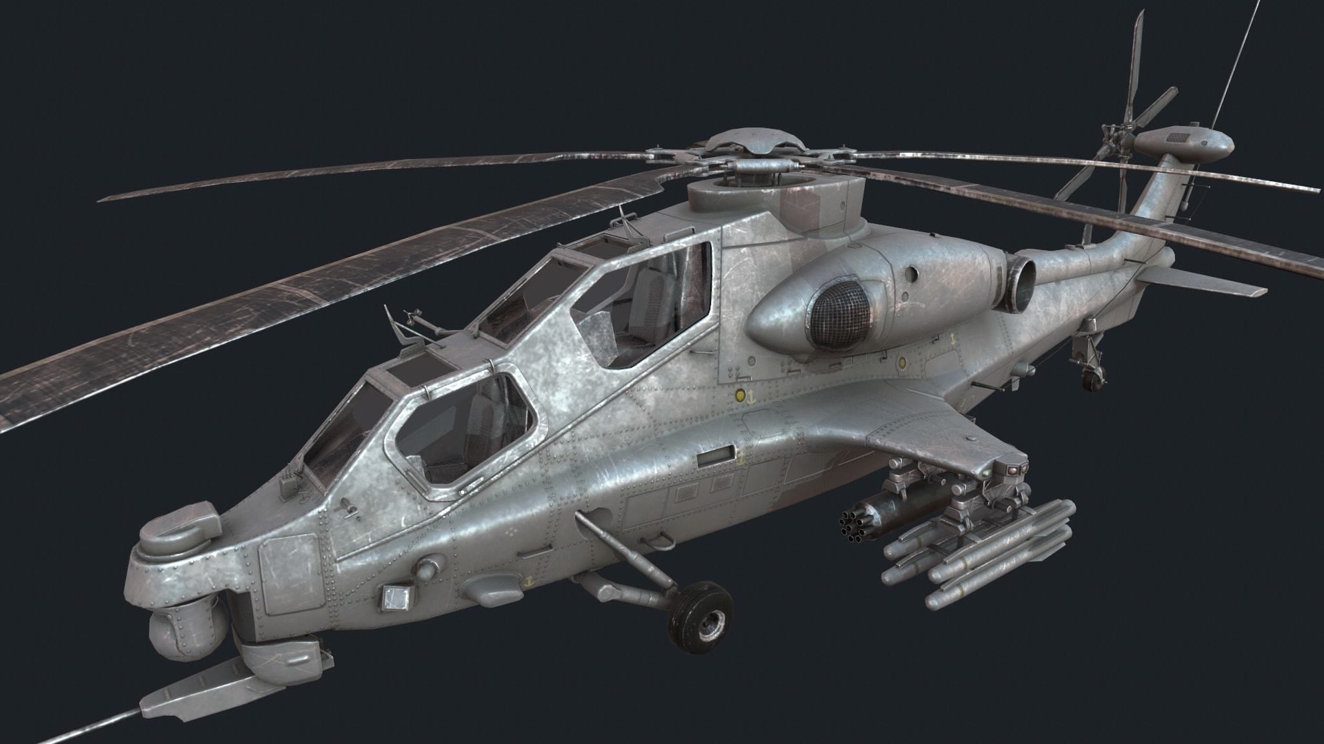 Military helicopter pack Low-poly 3D model_7