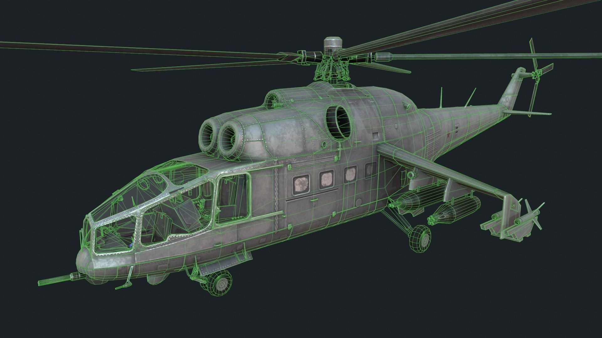 Military helicopter pack Low-poly 3D model_41