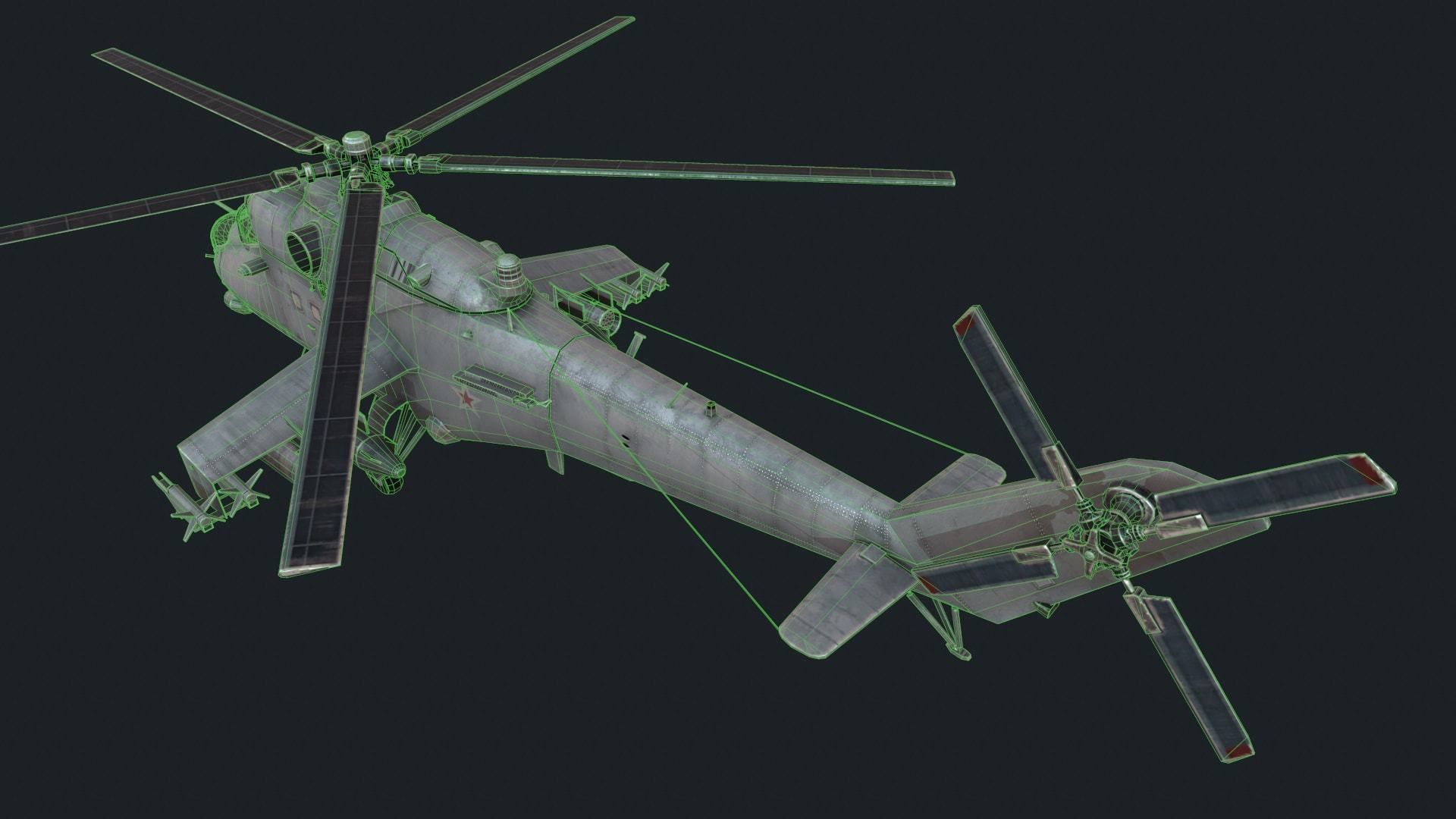 Military helicopter pack Low-poly 3D model_51