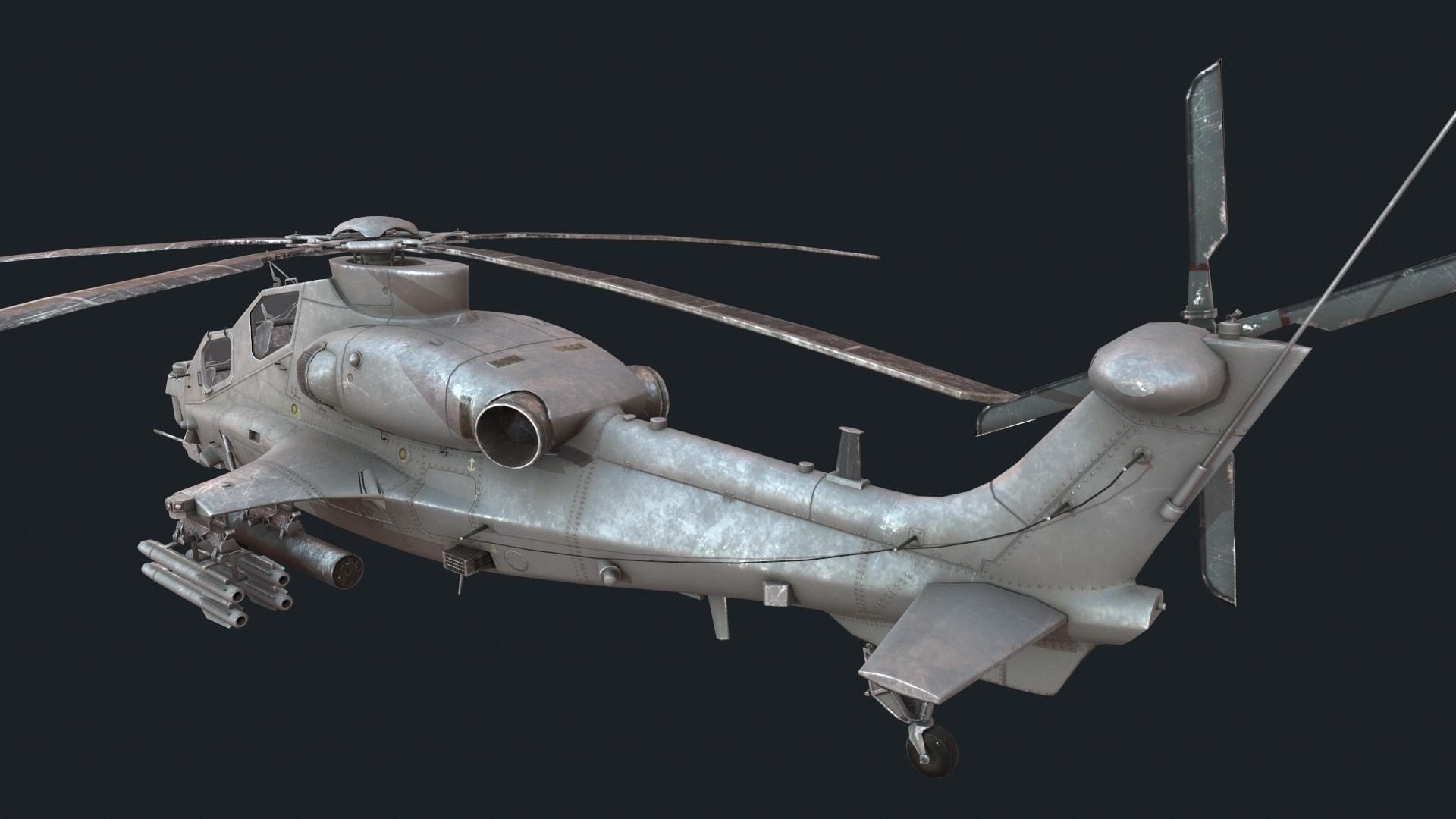 Military helicopter pack Low-poly 3D model_9