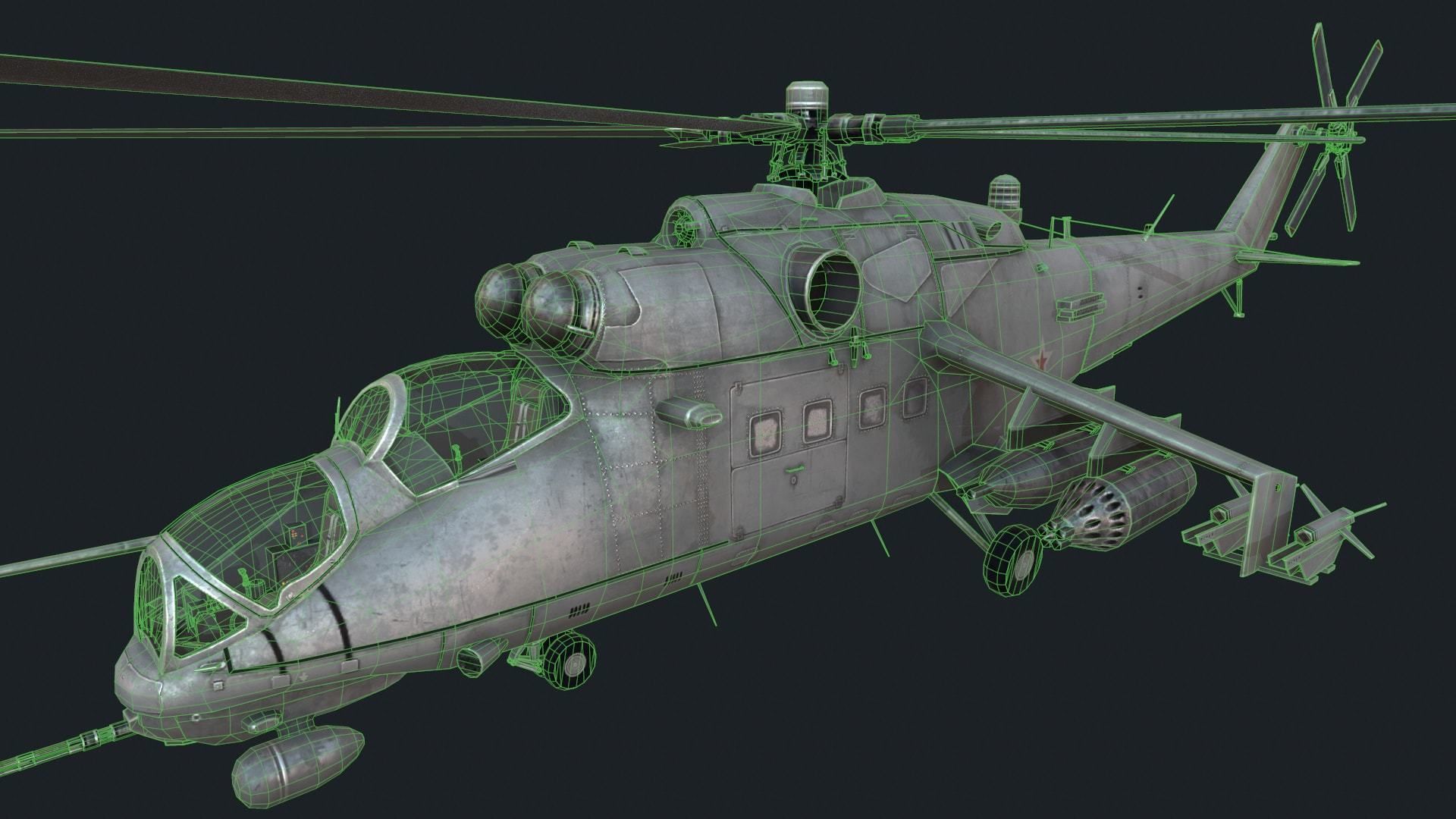 Military helicopter pack Low-poly 3D model_49