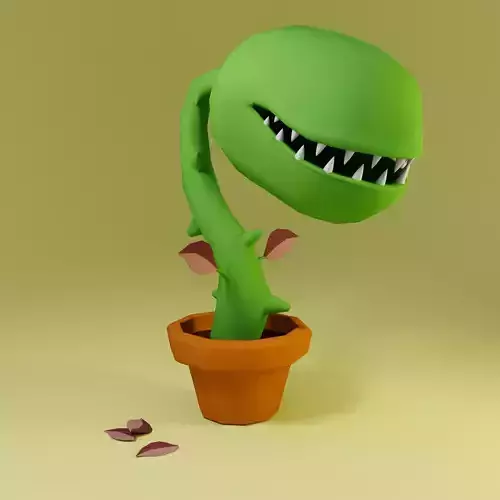 Carnivorous plant 3d low poly 