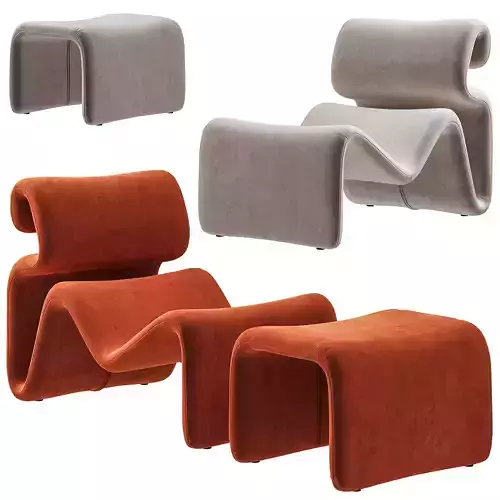 Artilleriet - Etcetera Fabric Lounge Chair and Footstool