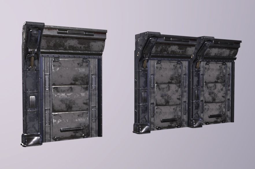 Industrial Walls Mini Kit Low-poly 3D model_2