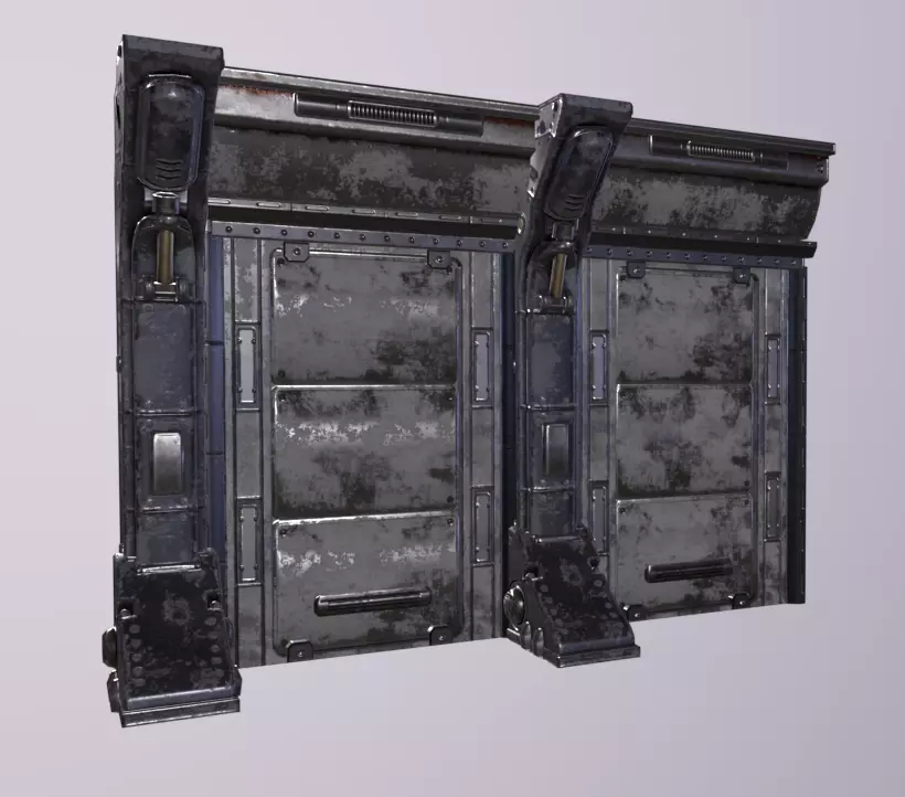 Industrial Walls Mini Kit Low-poly 3D model_0