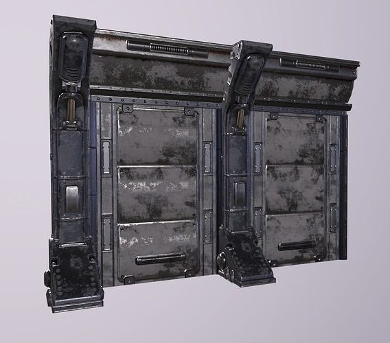 Industrial Walls Mini Kit Low-poly 3D model