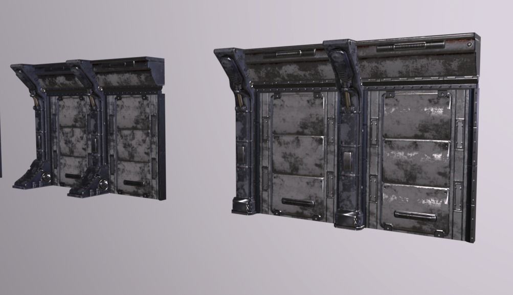 Industrial Walls Mini Kit Low-poly 3D model_3