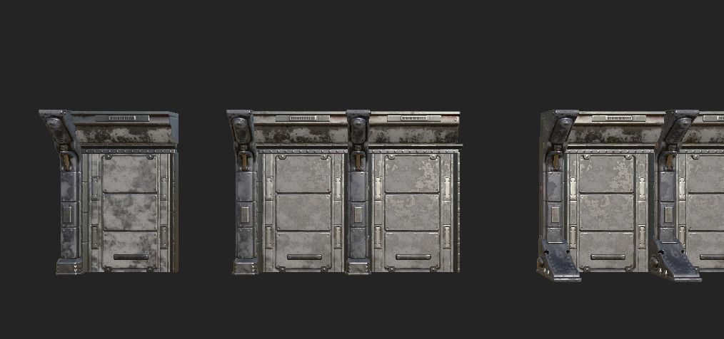 Industrial Walls Mini Kit Low-poly 3D model_5