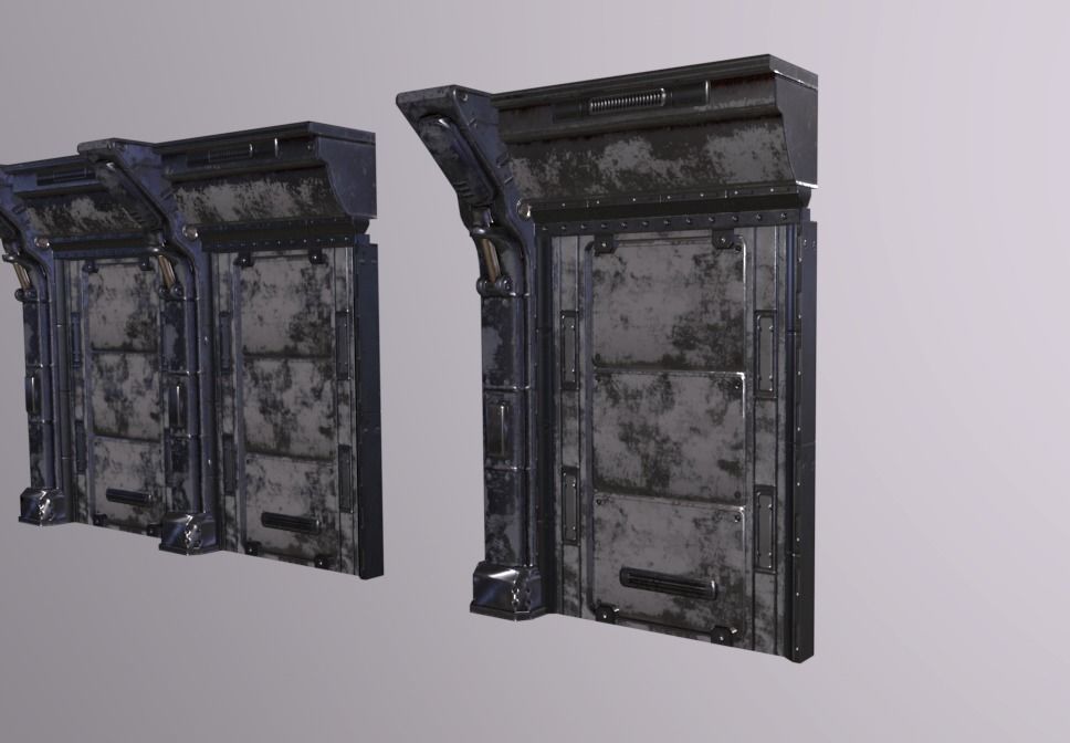 Industrial Walls Mini Kit Low-poly 3D model_4