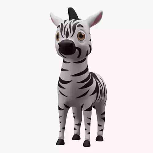 Zebra Cartoon Rigged Model