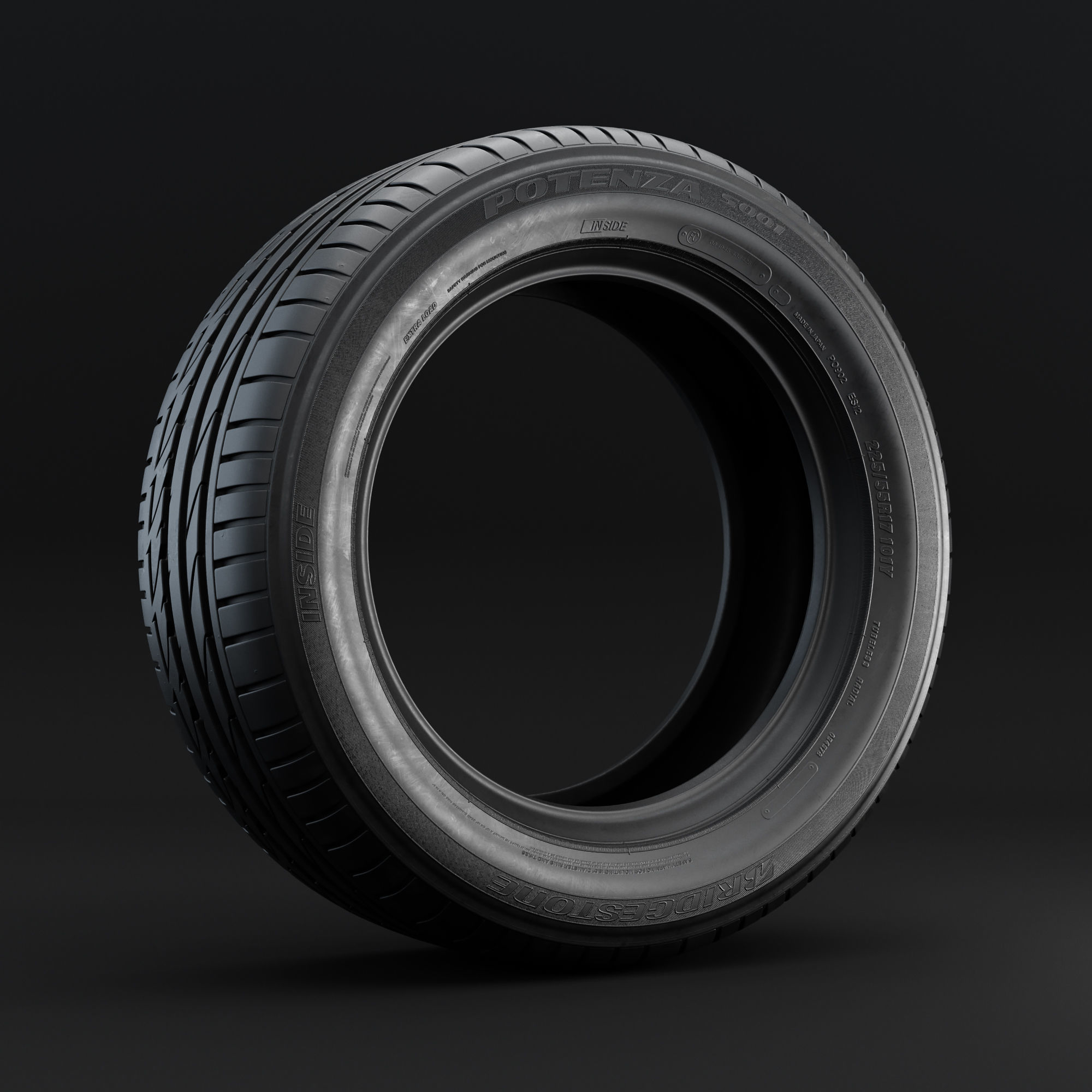 Bridgestone Potenza S001 Detailed 3D Model 3D model | CGTrader