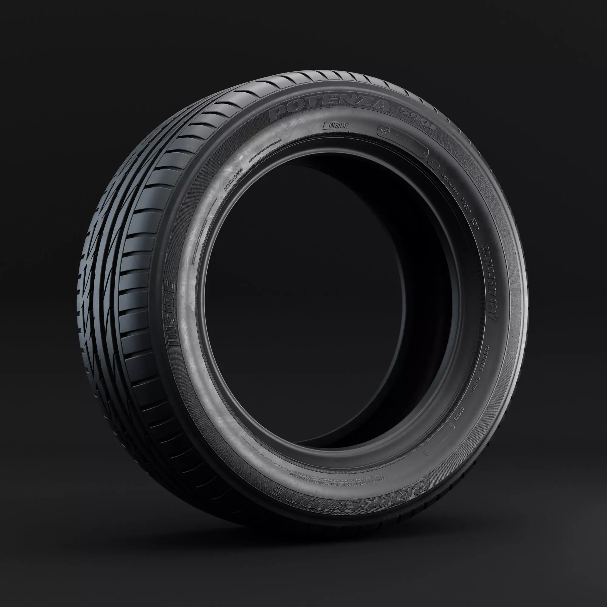 Bridgestone Potenza S001 Detailed 3D Model 3D model_0