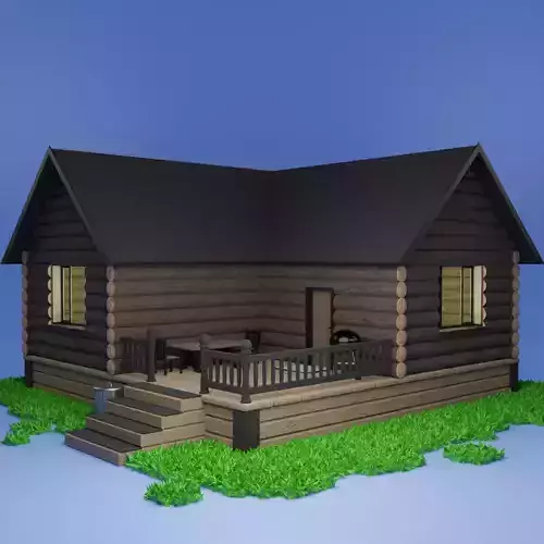 The Wood Cabin 3d model 