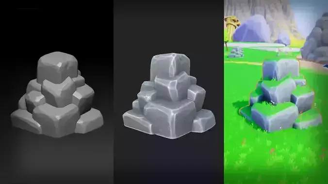 Stylized Stone and Textures for Unreal Engine  3D model