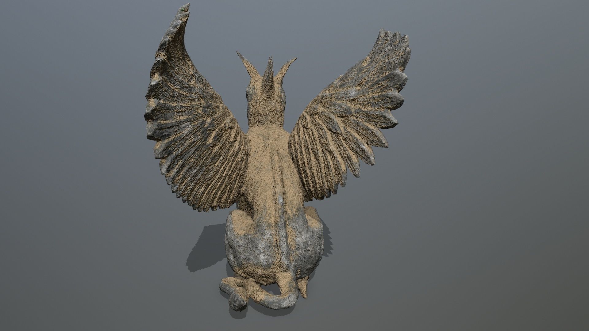 Statue Creature Low-poly 3D model_6