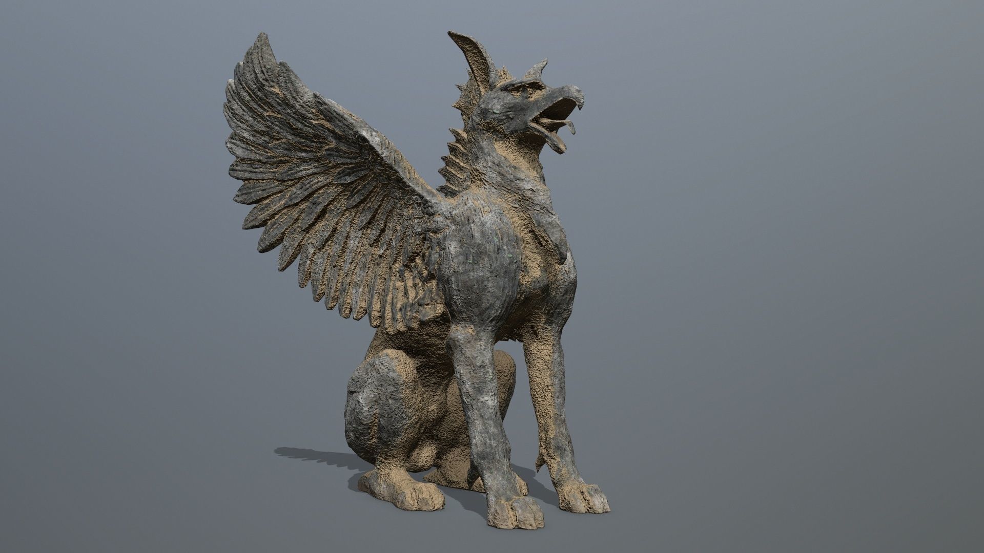 Statue Creature Low-poly 3D model_11