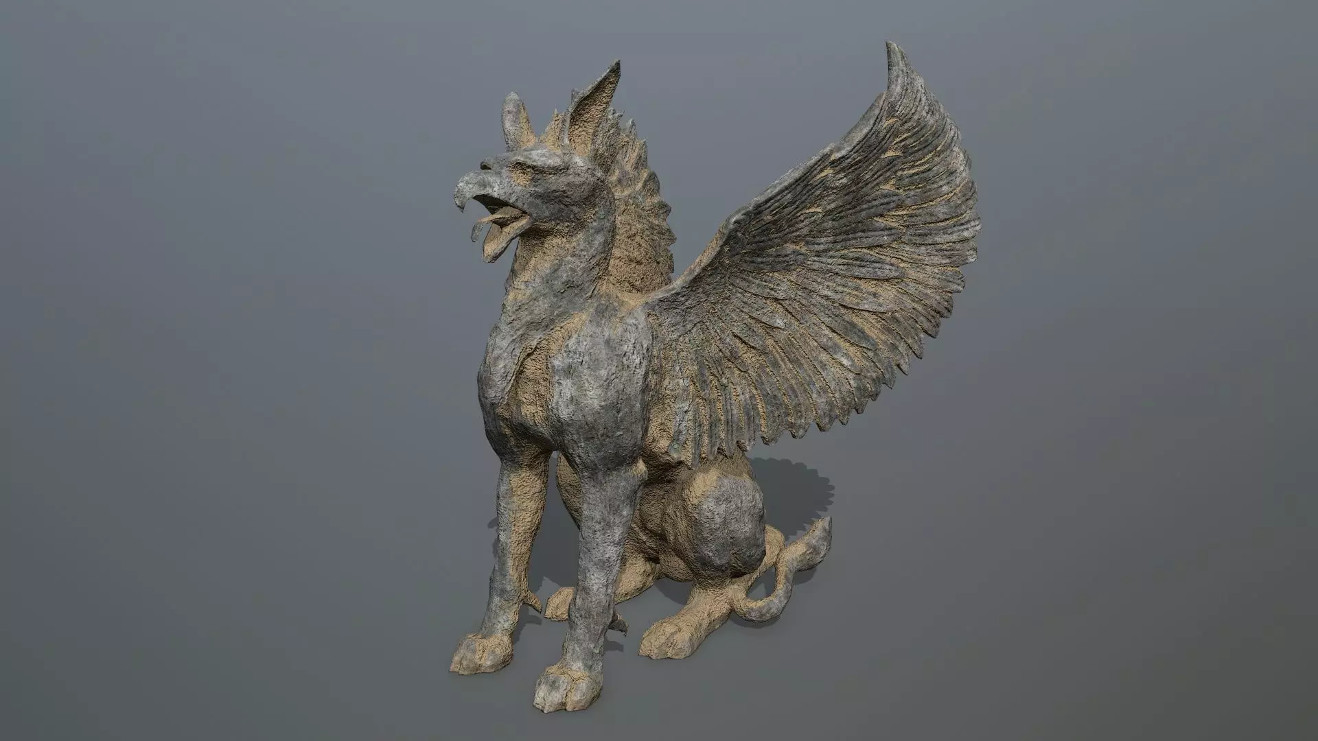 Statue Creature Low-poly 3D model_0