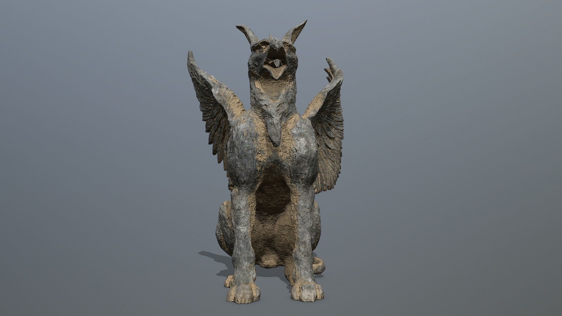 Statue Creature Low-poly 3D model_10