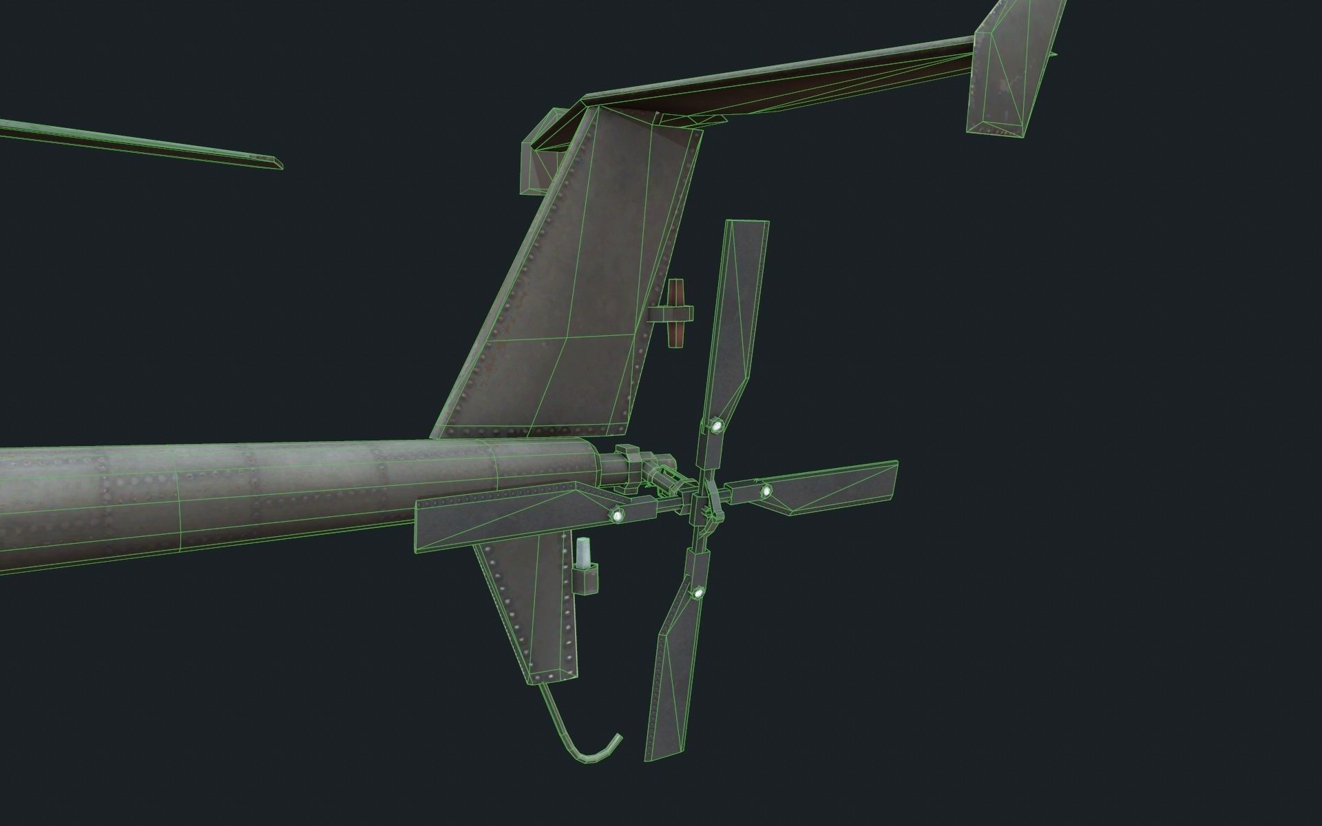 Helicopter AH-6 Low-poly 3D model_11