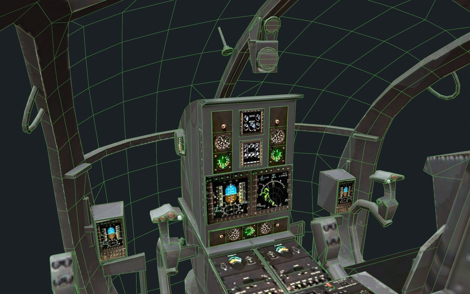 Helicopter AH-6 Low-poly 3D model_8