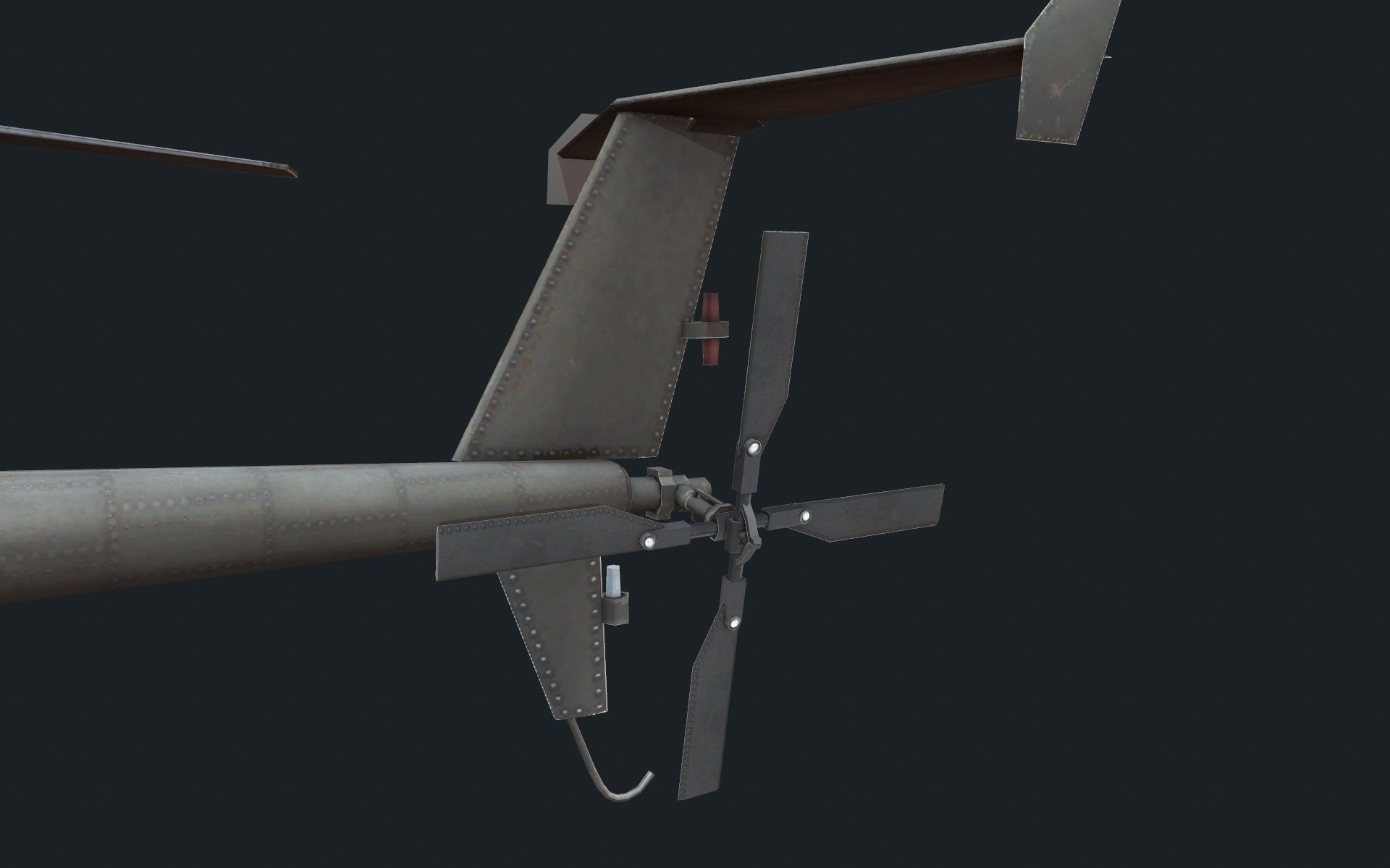 Helicopter AH-6 Low-poly 3D model_5