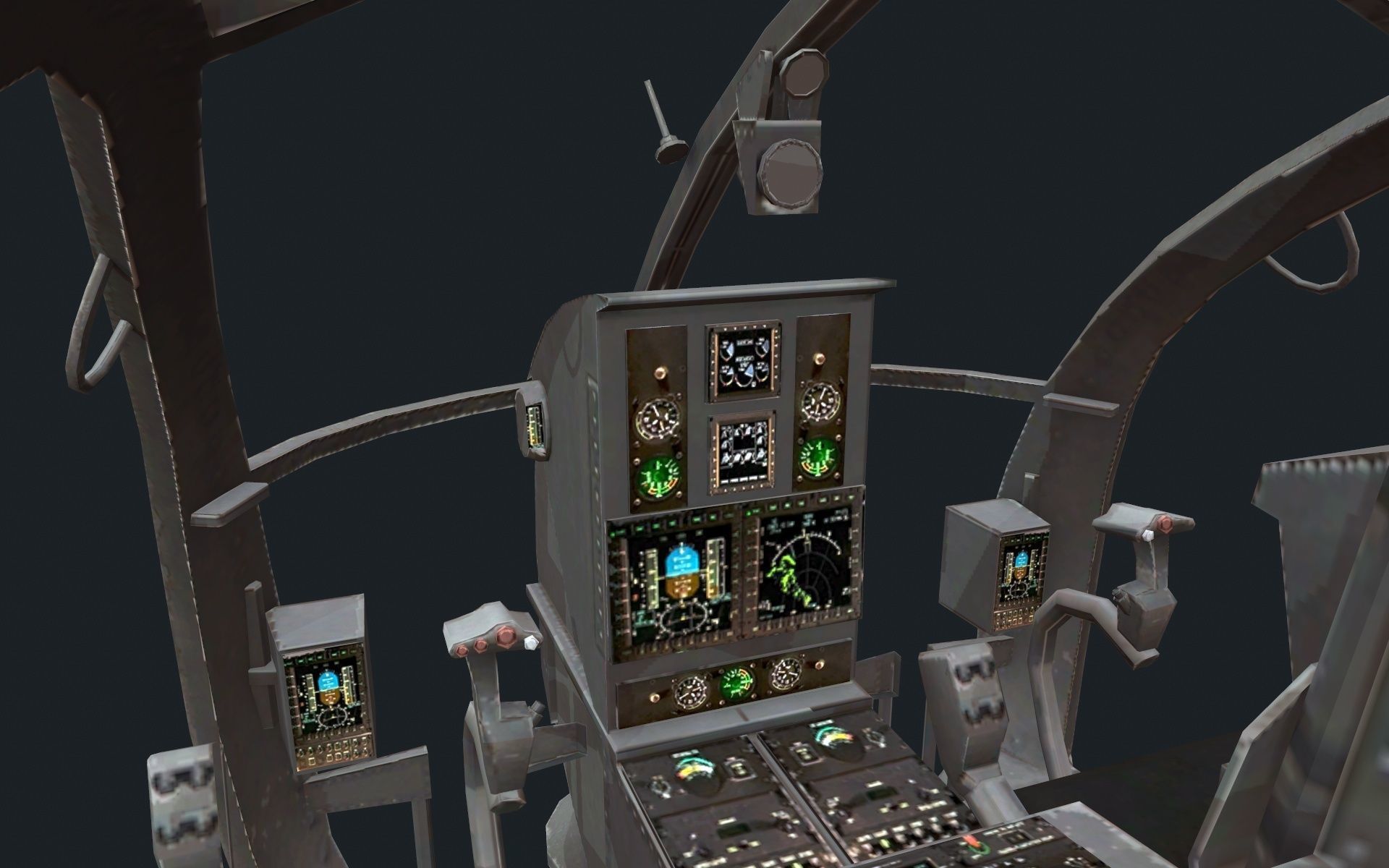 Helicopter AH-6 Low-poly 3D model_2