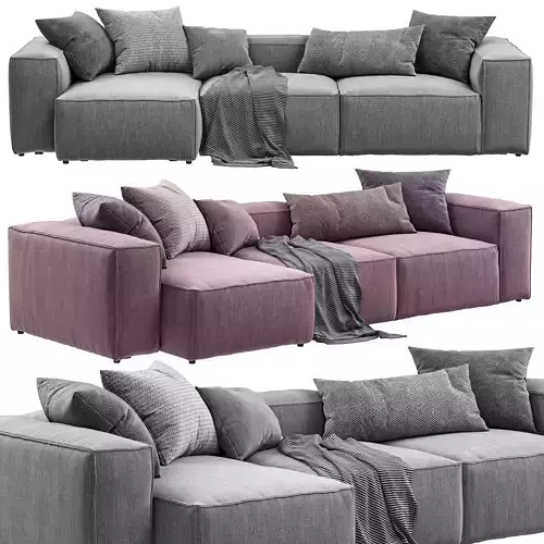 Bolia - Cosima 3-seat chaise longue sofa 3D model