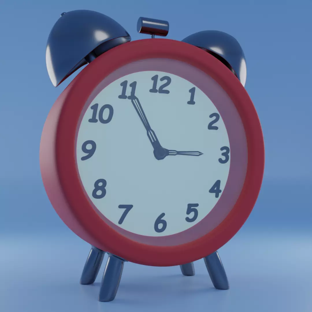 Cartoon Low-poly alarm clock 3D model Low-poly 3D model_0