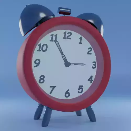 Cartoon Low-poly alarm clock 3D model