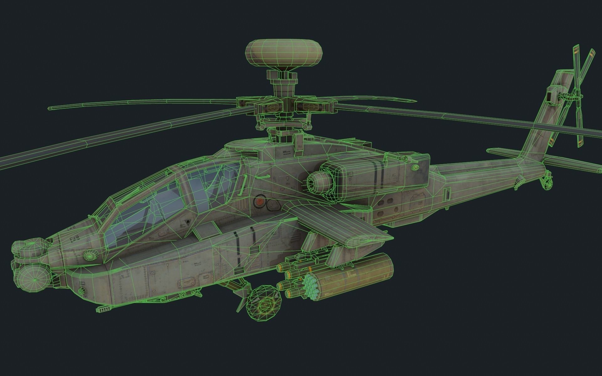 AH-64 Apache Low-poly 3D model_5