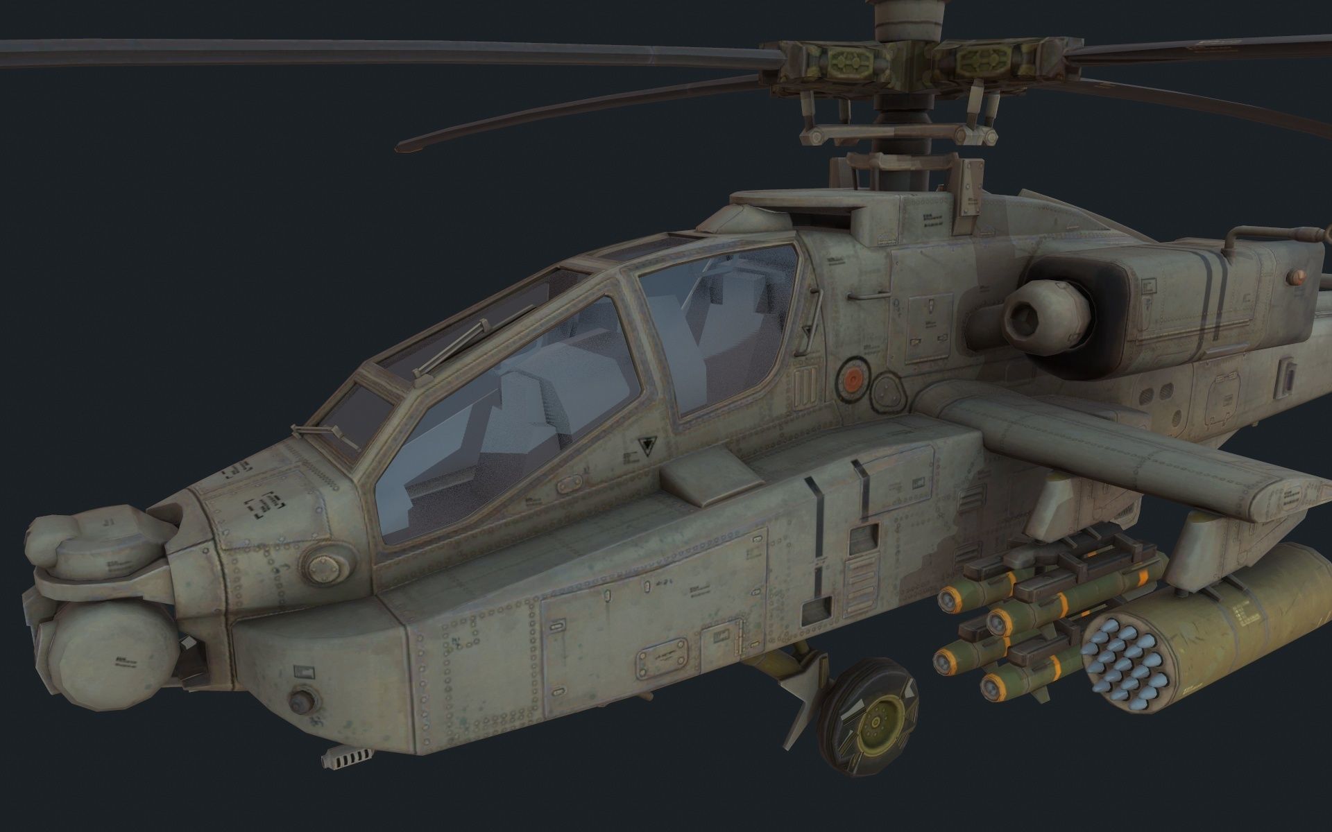 AH-64 Apache Low-poly 3D model_1