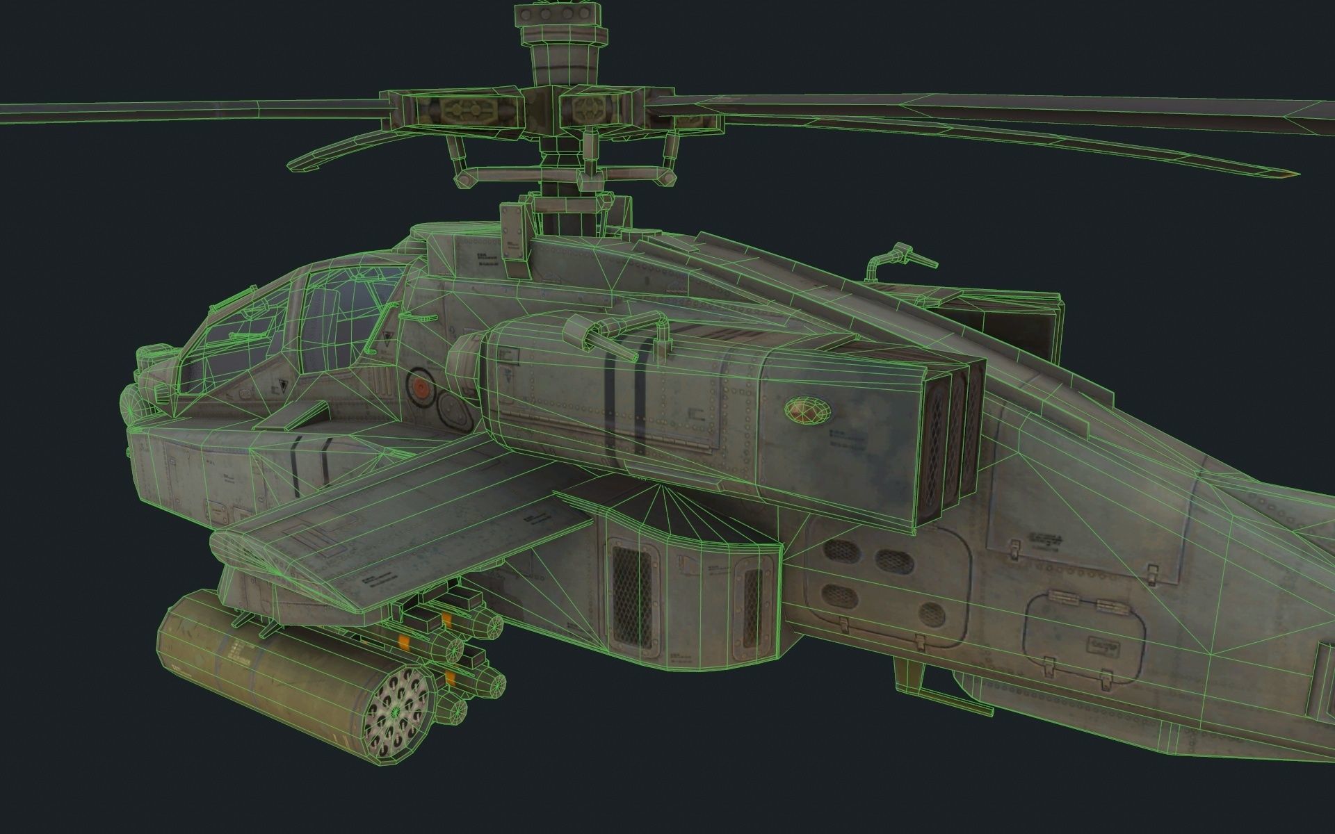 AH-64 Apache Low-poly 3D model_8