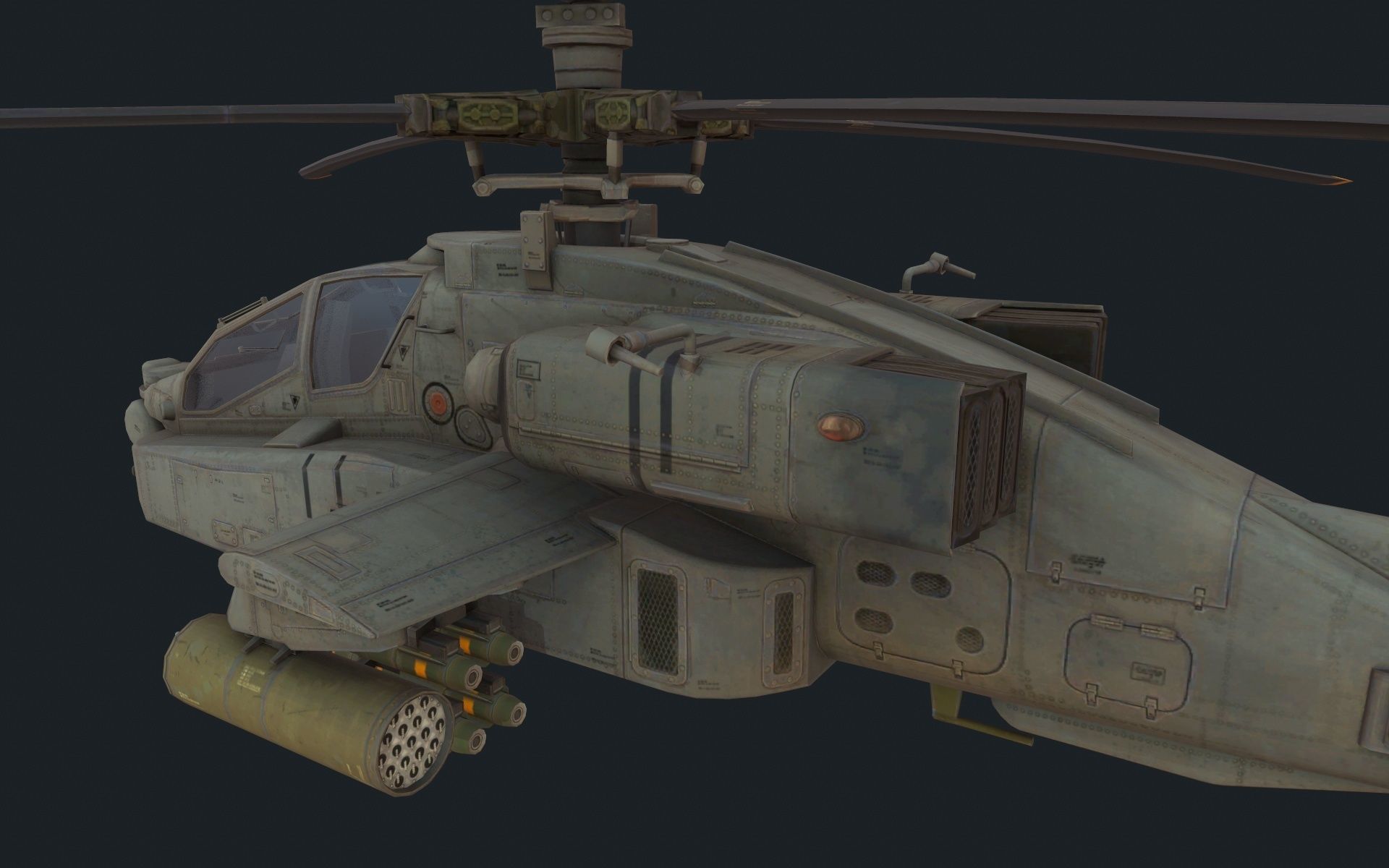 AH-64 Apache Low-poly 3D model_3
