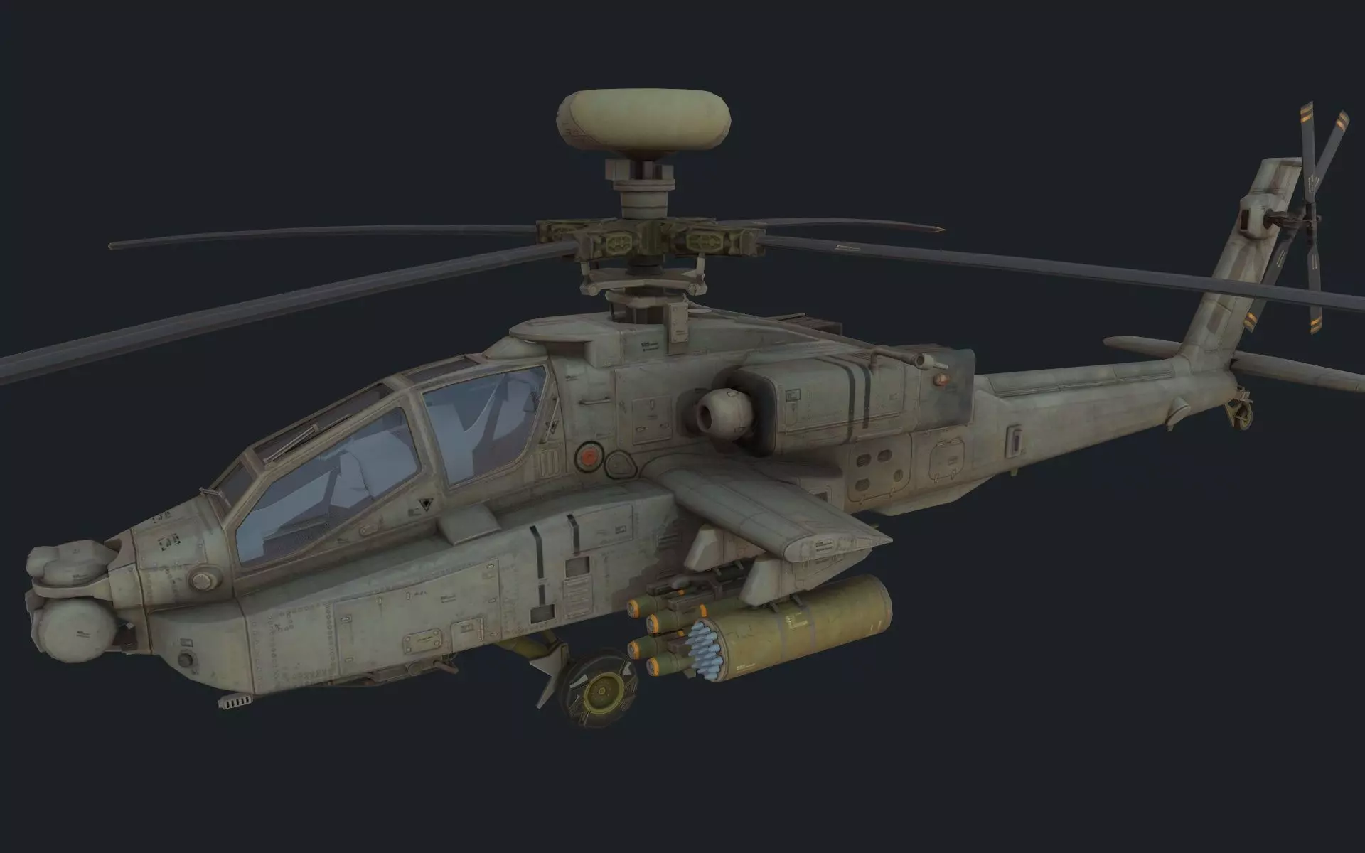 AH-64 Apache Low-poly 3D model_0