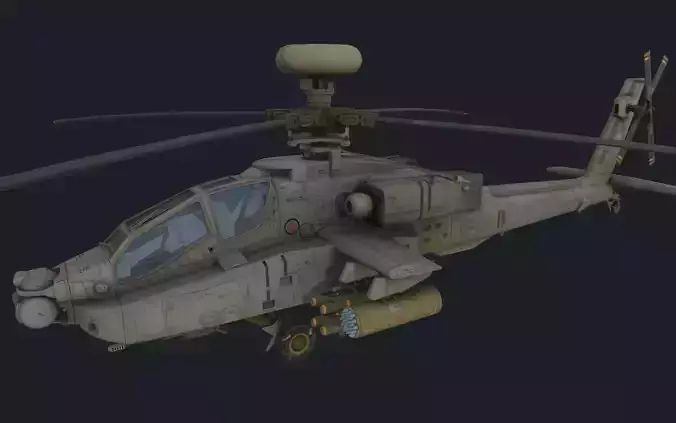 AH-64 Apache Low-poly 3D model