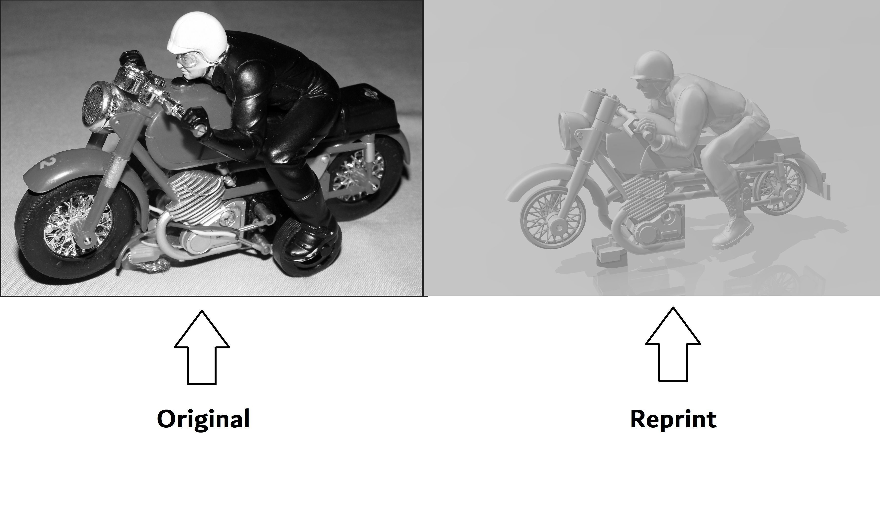 Reprint of the Aurora Thundercycle Slotcar 3D print model_1