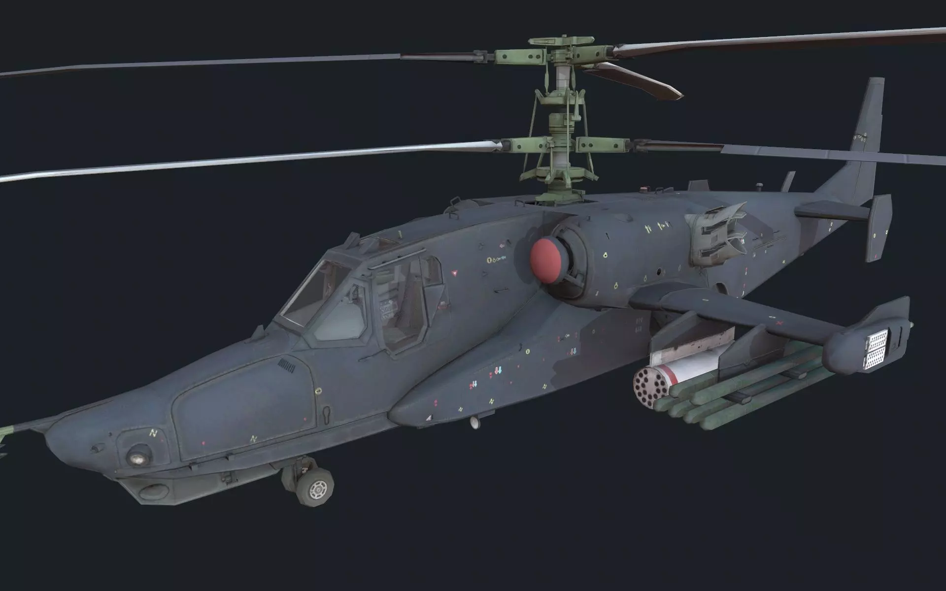 Helicopter Ka-50 Low-poly 3D model_0