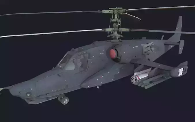 Helicopter Ka-50 Low-poly 3D model
