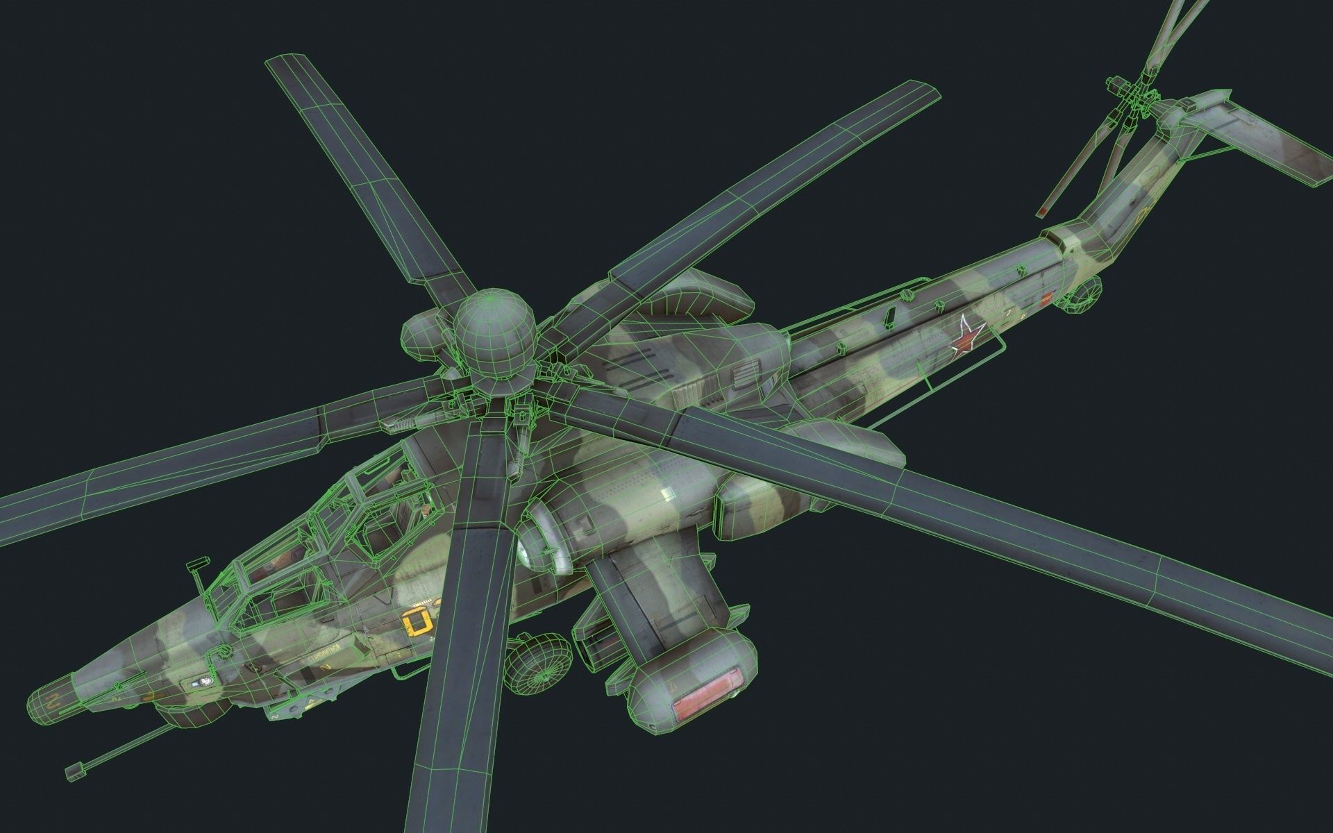 Helicopter Mi-28 Low-poly 3D model_7